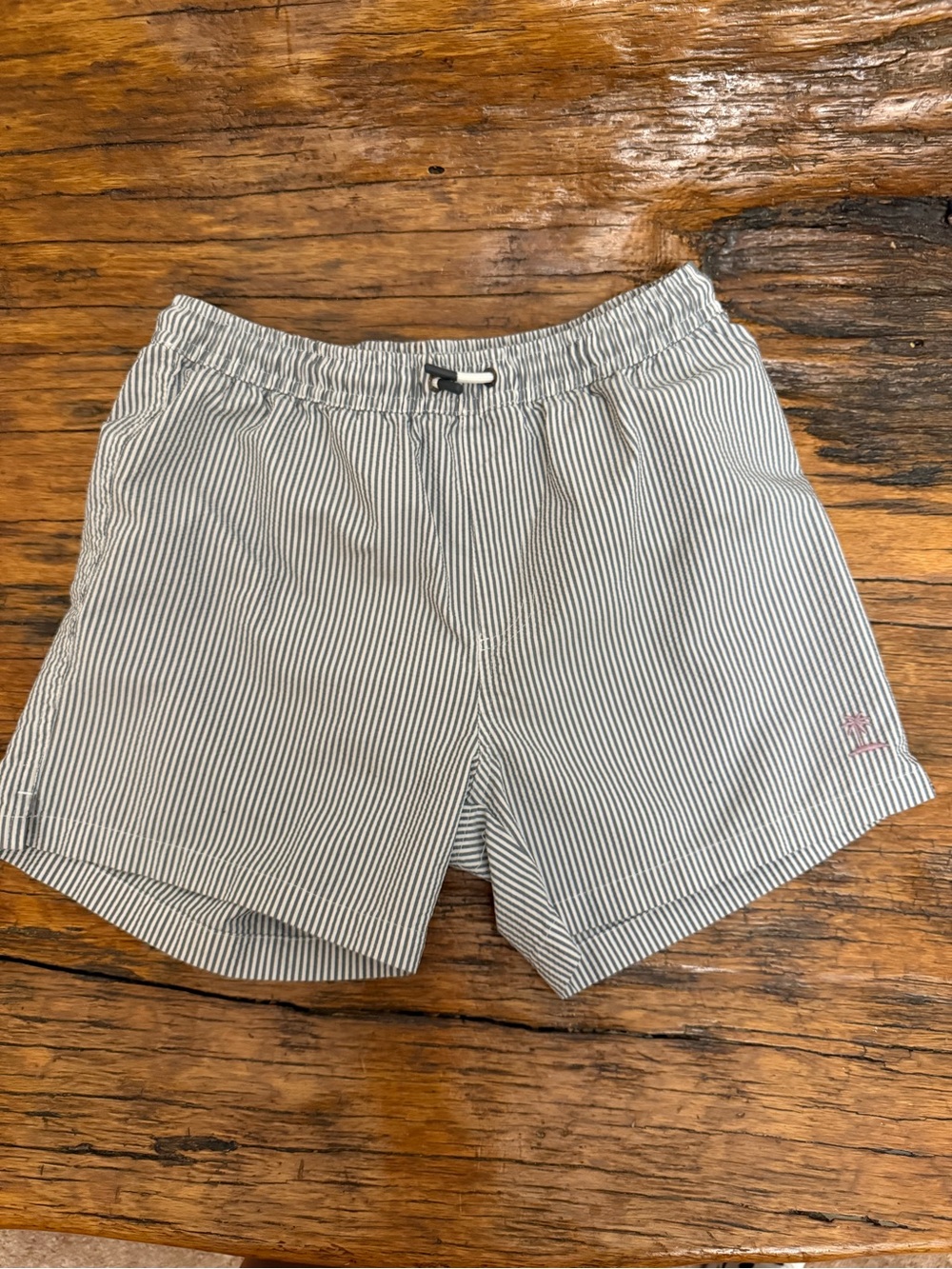 Zara Kids White and Navy Pinstripe Shorts